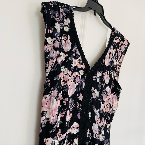 Lola P. Black Lace Floral High Low Maxi Dress Size S - Picture 3 of 11